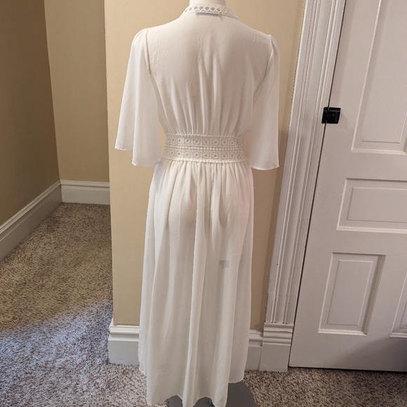 Mixfeer white boho long sheer duster size S - Picture 3 of 9